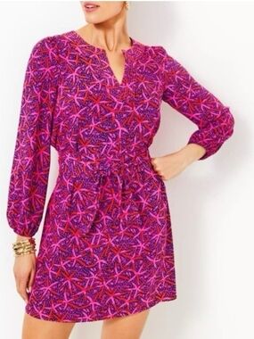 Lilly Pulitzer Hot Pink & Purple Starfish-Print Mini Dress